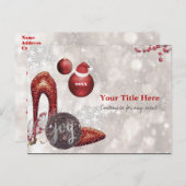 クリスマスホリデーグラマーパーティの招待状イベント 案内ポストカード (正面/裏面)