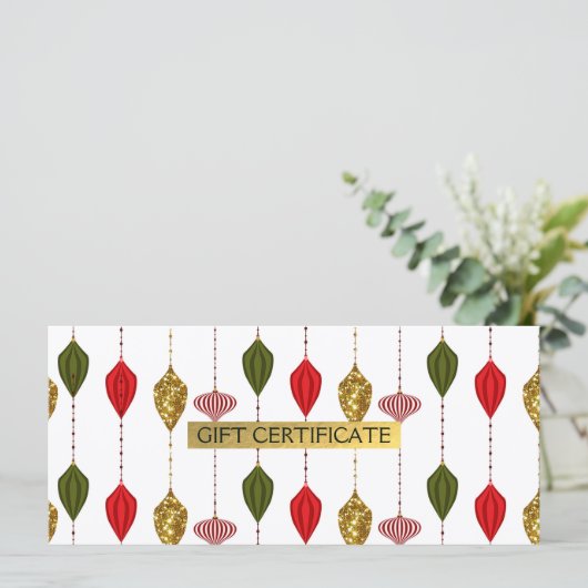 クリスマスホリデーグラムオーナメントギフト証明書 (スタンド正面)