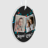 クリスマスホリデーグランドキッズかわいいフォトセラミック オーナメント (正面)