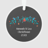 クリスマスホリデーグランドキッズかわいいフォトセラミック オーナメント (裏面)