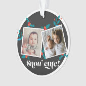クリスマスホリデーグランドキッズかわいいフォトセラミック オーナメント (正面)