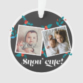 クリスマスホリデーグランドキッズかわいいフォトセラミック オーナメント (正面)