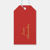 クリスマスホリデーグリーティングパーソナルレッド ギフトタグ (裏面)