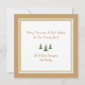 クリスマスホリデーグリーティング金ゴールド分岐カード カード (裏面)