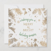 クリスマスホリデーグリーティング金ゴールド分岐カード カード (正面)