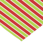 クリスマスホリデーグリーンと赤いストライプクリスマスパターン ショートテーブルランナー (コーナー)