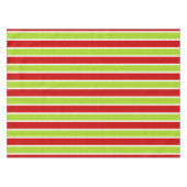 クリスマスホリデーグリーンと赤いストライプクリスマスパターン テーブルクロス (正面(横))