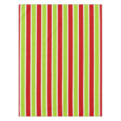 クリスマスホリデーグリーンと赤いストライプクリスマスパターン テーブルクロス (正面)