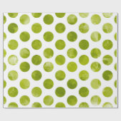 クリスマスホリデーグリーン水玉模様モダンギフト ラッピングペーパー (フラット)