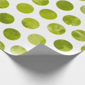 クリスマスホリデーグリーン水玉模様モダンギフト ラッピングペーパー (角)