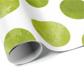 クリスマスホリデーグリーン水玉模様モダンギフト ラッピングペーパー (ロールコーナー)