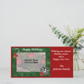 クリスマスホリデーグレイハウンドリースフォトカード シーズンカード (スタンド正面)