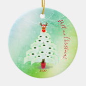 クリスマスホリデーコロナトイレツリーライトグリーン セラミックオーナメント (正面)