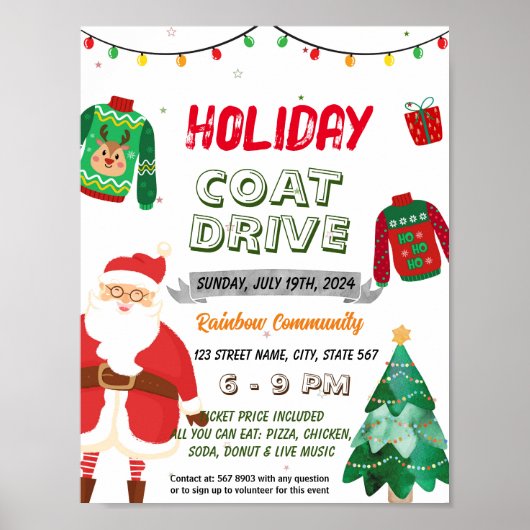 クリスマスホリデーコート駆動イベントテンプレート ポスター (正面)