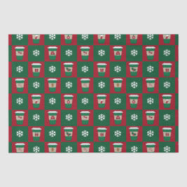 クリスマスホリデーコーヒーススノーフレーク 薄葉紙