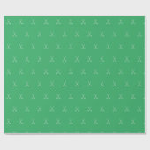 クリスマスホリデーゴルフクラブのパターンは緑 ラッピングペーパー (フラット)