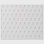 クリスマスホリデーゴルフクラブはサンタハットをパターンにする ラッピングペーパー (フラット)