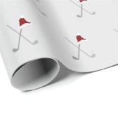 クリスマスホリデーゴルフクラブはサンタハットをパターンにする ラッピングペーパー (ロールコーナー)