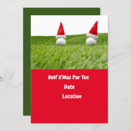 クリスマスホリデーゴルフ用のゴルフボールとサンタハット 招待状
