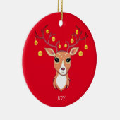 クリスマスホリデーゴールデンディアオンレッド セラミックオーナメント (右)