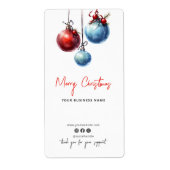 クリスマスホリデーサンキューボックスシールステッカー ラベル (正面)