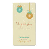 クリスマスホリデーサンキューボックスシールステッカー ラベル (正面)