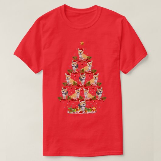 クリスマスホリデーサンタカルディガンウェルシュコーギードッグキリスト Tシャツ (デザイン正面)