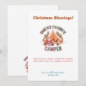 クリスマスホリデーサンタキャンプツリーマウンテンアウトドア シーズンカード (正面/裏面)