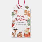 クリスマスホリデーサンタギフト家族教師 ギフトタグ (正面)