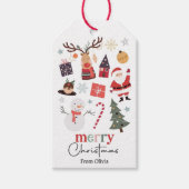 クリスマスホリデーサンタギフト家族教師 ギフトタグ (正面)