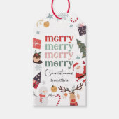 クリスマスホリデーサンタギフト家族教師 ギフトタグ (正面)