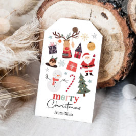 クリスマスホリデーサンタギフト家族教師 ギフトタグ