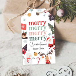 クリスマスホリデーサンタギフト家族教師 ギフトタグ