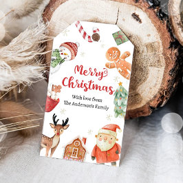 クリスマスホリデーサンタギフト家族教師 ギフトタグ