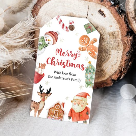 クリスマスホリデーサンタギフト家族教師 ギフトタグ