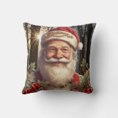クリスマスホリデーサンタクロース雪の森 クッション (裏面)