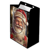 クリスマスホリデーサンタクロース雪の森 ミディアムペーパーバッグ (裏面アングル)