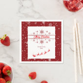 クリスマスホリデーサンタスレイ | 雪片 スタンダードカクテルナプキン (インサイチュ)