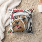 クリスマスホリデーサンタドグテリア装飾用クッション クッション (ブランケット)
