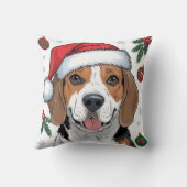 クリスマスホリデーサンタドグビーグル装飾用クッション クッション (裏面)