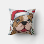 クリスマスホリデーサンタドグブルドッグ装飾用クッション クッション (裏面)