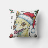 クリスマスホリデーサンタドッグチワワ装飾用クッション クッション (裏面)