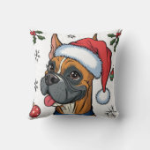 クリスマスホリデーサンタドッグボクサー装飾用クッション クッション (裏面)