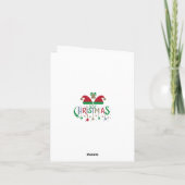 クリスマスホリデーサンタハッツ折り畳みグリーティングカード カード (裏面)