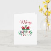 クリスマスホリデーサンタハッツ折り畳みグリーティングカード カード (黄色い花)