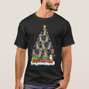 クリスマスホリデーサンタレックス恐竜クリスマスツリー Tシャツ