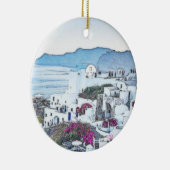 クリスマスホリデーサントリーニギリシャ観光客 セラミックオーナメント (右)