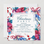クリスマスホリデーシックな企業クリスマスパーティー 招待状 (正面)