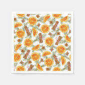 クリスマスホリデーシトラススパイスパターン スタンダードカクテルナプキン (正面)