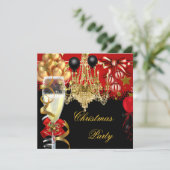 クリスマスホリデーシャンパーニュパーティーレッド金ゴールドブラック2 招待状 (スタンド正面)
